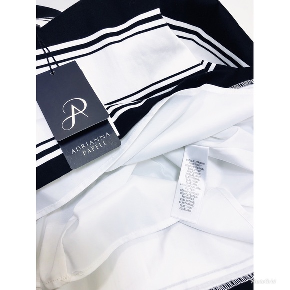 SOLD Adrianna Papell Halter Dress Black White - Picture 8 of 8